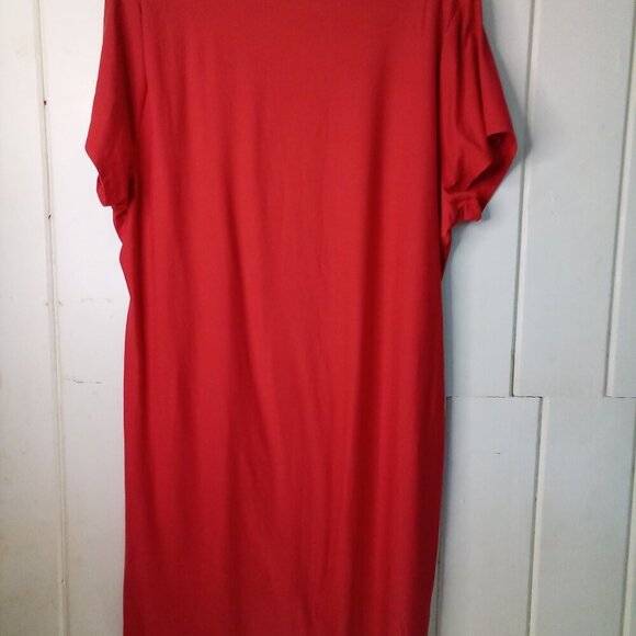 Derek Heart Dress Women 3X Short Sleeve Soft Stretch Red - Picture 11 of 15